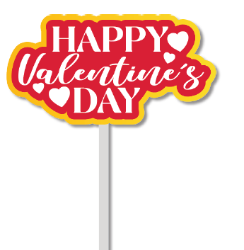[SV26FO112] TOPPERS CARTULINA CON BORDES DORADOS - HAPPY VALENTINES DAY