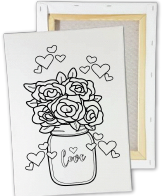 [SV26FO117] KIT PINTURA EN LIENZO 20X30 CM - JARRON CON ROSAS