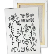 [SV26FO120] KIT PINTURA EN LIENZO 20X30 CM - GATITOS ENAMORADOS