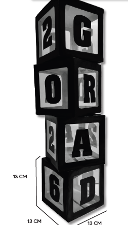 [GR2026CN1] JUEGO DE CUBOS DE CARTULINA GRADO 2026 / 13 CM - X4 PZS