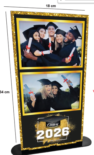 [GR26CM01] CENTRO DE MESA PORTA FOTOS MDF 34X18 CM - CLASS OF 2026