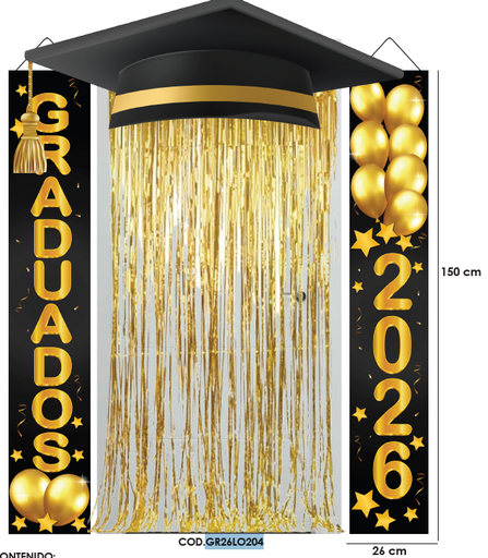 [GR26LO204] COMBO BIRRETE X4 PZS / LONA DOBLE, BIRRETE, CORTINA.