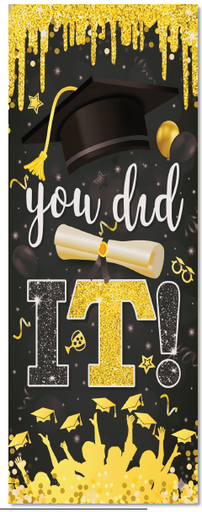 [GR26LO207] LONA DECORATIVA 200X75 CM - YOU DID IT NEGRO / DORADO