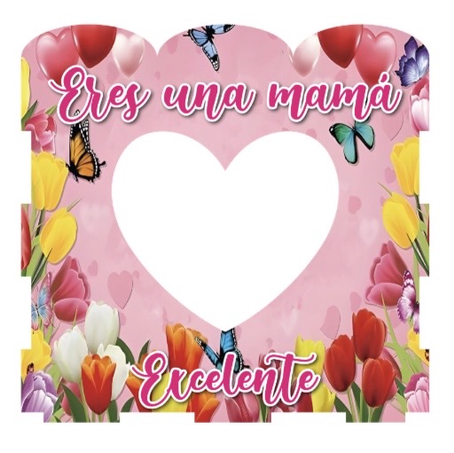 [DM26CC018] CAJA CON ONDA Y ACETATO MDF 12X11X9 CM - ERES UNA MAMA EXCELENTE