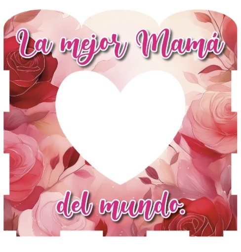 [DM26CC022] CAJA CON ONDA Y ACETATO MDF 12X11X9 CM - LA MEJOR MAMA DEL MUNDO