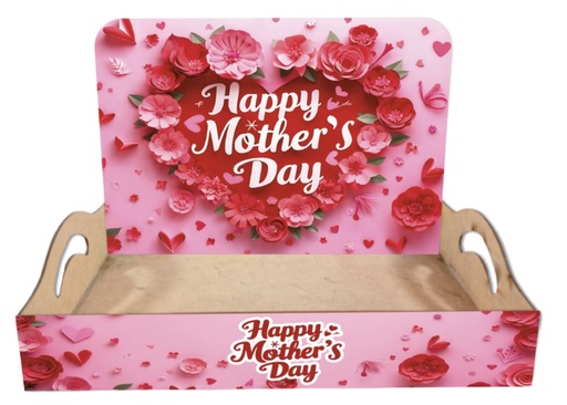 [DM26CB108] BANDEJA CON AZA MDF 30X20 CM + BACKINGS - HAPPY MOTHERS DAY / MOD 2