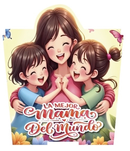 [DM26CR82] CAJA CONICA 11X11 CM MDF - LA MEJOR MAMA DEL MUNDO / FONDO CON MARIPOSA