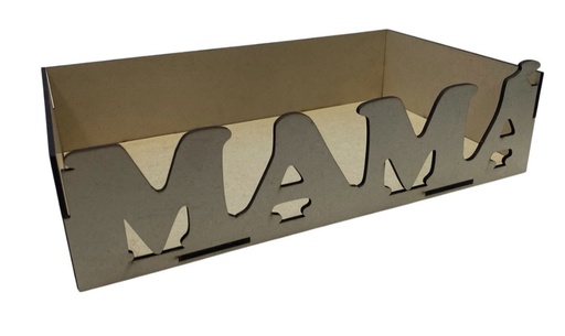 [DM26BAN132] CAJA MDF 30X20X7 CM CON FRASE - NATURAL / MAMA
