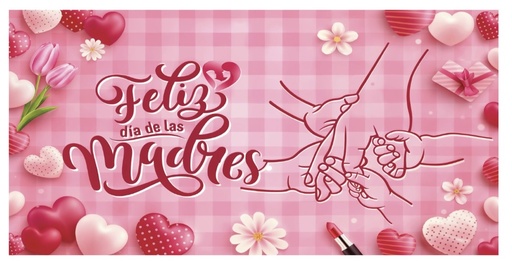 [DM26LO051] LONA DECORATIVA 50X100 CM - FELIZ DIA DE LAS MADRES