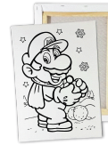 [NAV2024112-K] KIT PINTURA DE LIENZO 20X30 CM - MARIO BROS CON BOLA DE NIEVES