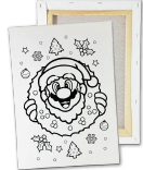 [KLPMRNV-K] KIT PINTURA DE LIENZO 20X30 CM - MARIO NAVIDEÑO CON ROSA DE ADVIENTO