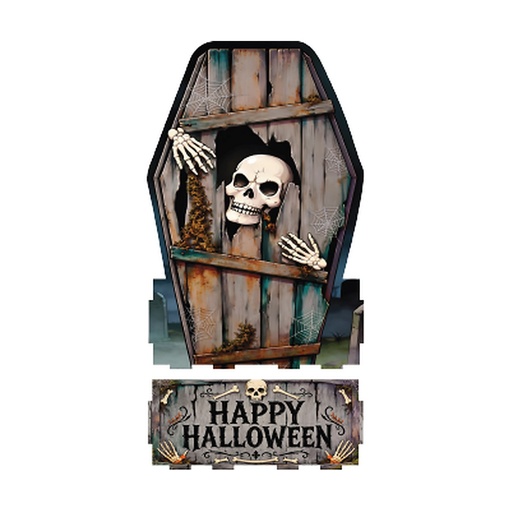 [HLW26C21] CAJA ESCENARIO MDF - TUMBA CON CALAVERA