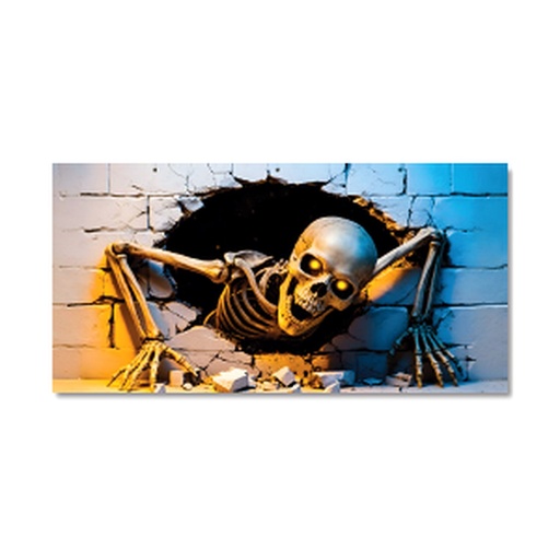 [HLW26LO73] LONAS DECORATIVAS 50X100 CM - CALAVERA EN PARED