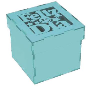 [CFD1010.9] Cajas MDF 10x10 cm con tapa Feliz Día - Rojo