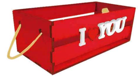 [SV75.8] Caja MDF 20x10x7 cm Rectangular I YOU - Fucsia