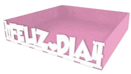 [CHV11.6] Bandeja MDF 30x30x6 cm Feliz Día - Dorado