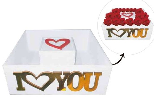 [CHV16.5] Cajas MDF 20X20 cm para Flores - Amarillo