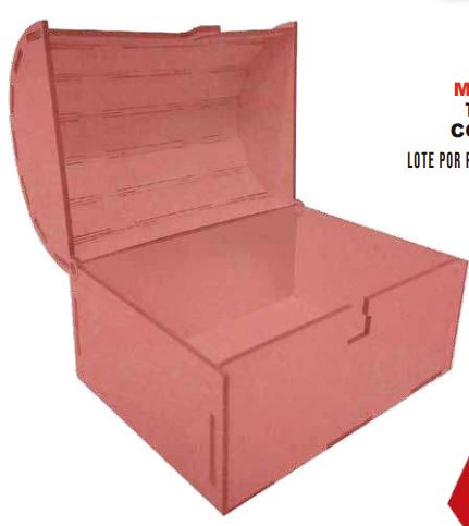 [SV03RM.6] Caja MDF 15X12X10 cm Cofre - Dorado