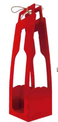 [CPV3710.9] Caja MDF 37x10.5x10 CM Porta Vinos - Rojo