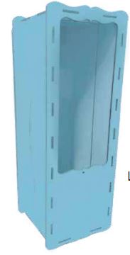 [SV06PRA.9] Caja MDF 35x10x10 cm Porta Vino - Rojo