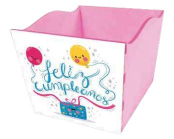 [CHVFC10.12] Caja MDF 10x12 cm Feliz Cumpleaños 1 - Celeste