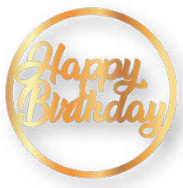 [ARMD60HB] ARO DE MADERA 60 CM LAM. DORADO - HAPPY BIRTHDAY 1 / SENCILLO