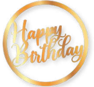 [ARMD60HB2] ARO DE MADERA 60 CM LAM. DORADO - HAPPY BIRTHDAY 2 / SENCILLO