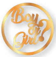 [ARMD60BG] ARO DE MADERA 60 CM LAM. DORADO - BOY OR GIRL? / SENCILLO