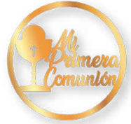 [ARMD60CM] ARO DE MADERA 60 CM LAM. DORADO - MI PRIMERA COMUNION / SENCILLO