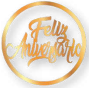 [ARMD60FA] ARO DE MADERA 60 CM LAM. DORADO - FELIZ ANIVERSARIO / SENCILLO