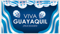 [BARLG03] LONA DECORATIVA 50X100 CM - VIVA GUAYAQUIL FELICIDADES